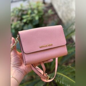 Michael Kors Jet Set Pink Cross Body Evening Bag/Wallet/Clutch